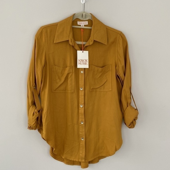 Knox Rose Long Sleeve Loose Button-Down Shirt XS - Picture 7 of 7